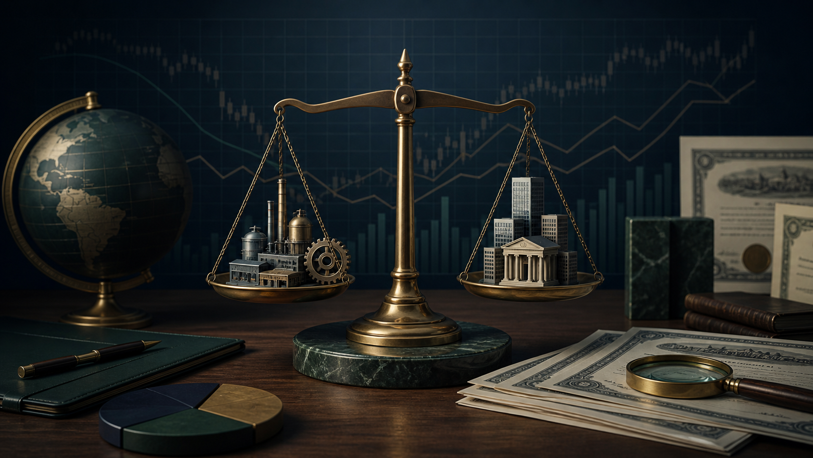 使用天平比较工业和金融类价值公司的原创投资编辑插图